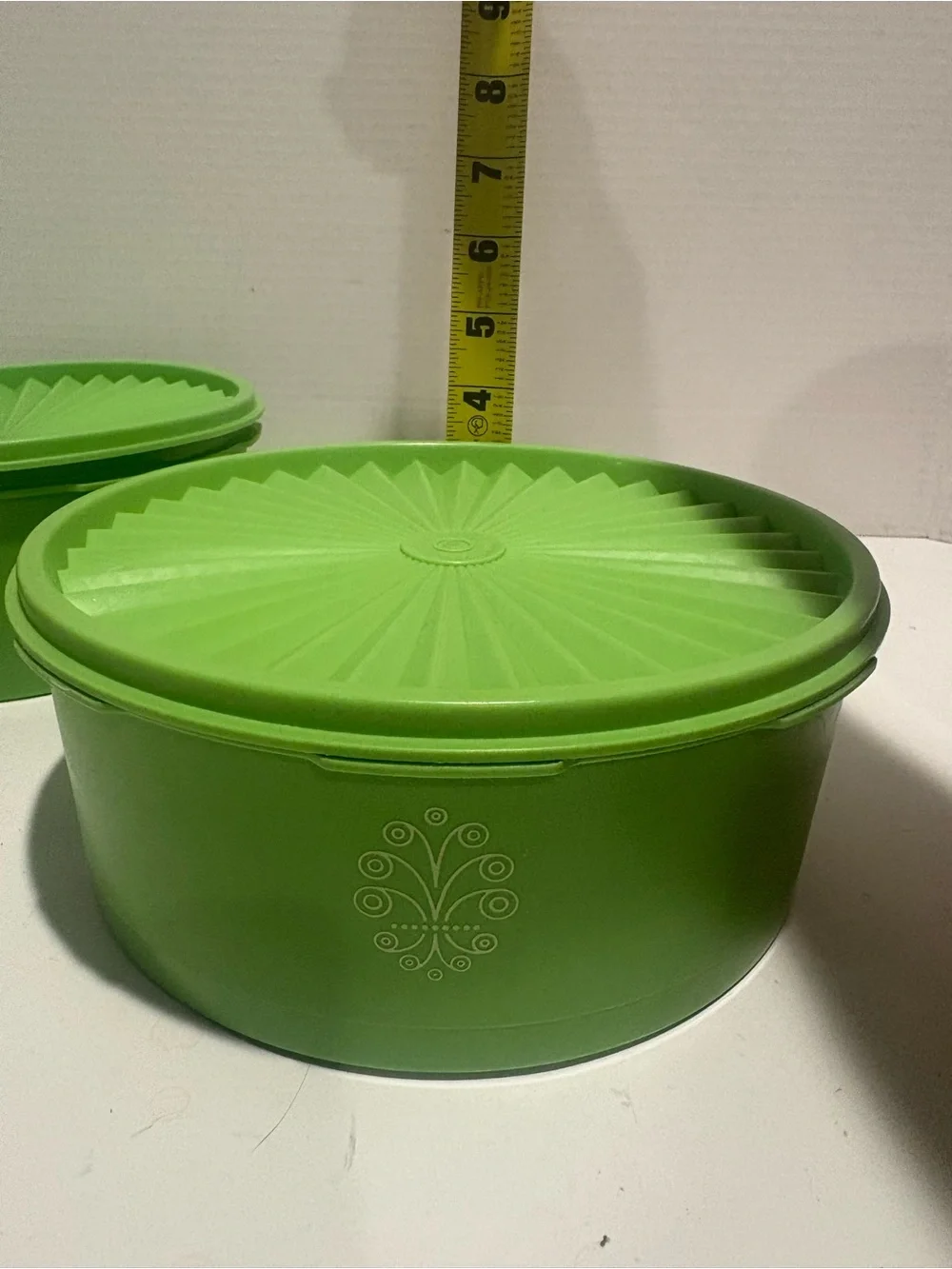 Tupperware Green and Orange Stackable Food Storage Containers- set of 4